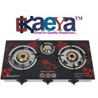 OkaeYa 3 Burners Gas Stove auto ignition (color and design may vary)